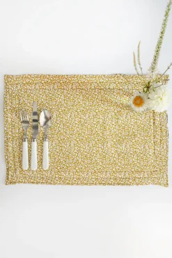 Reversible Stitch Placemat Made With Liberty Fabric in Feather Meadow & Annabella
