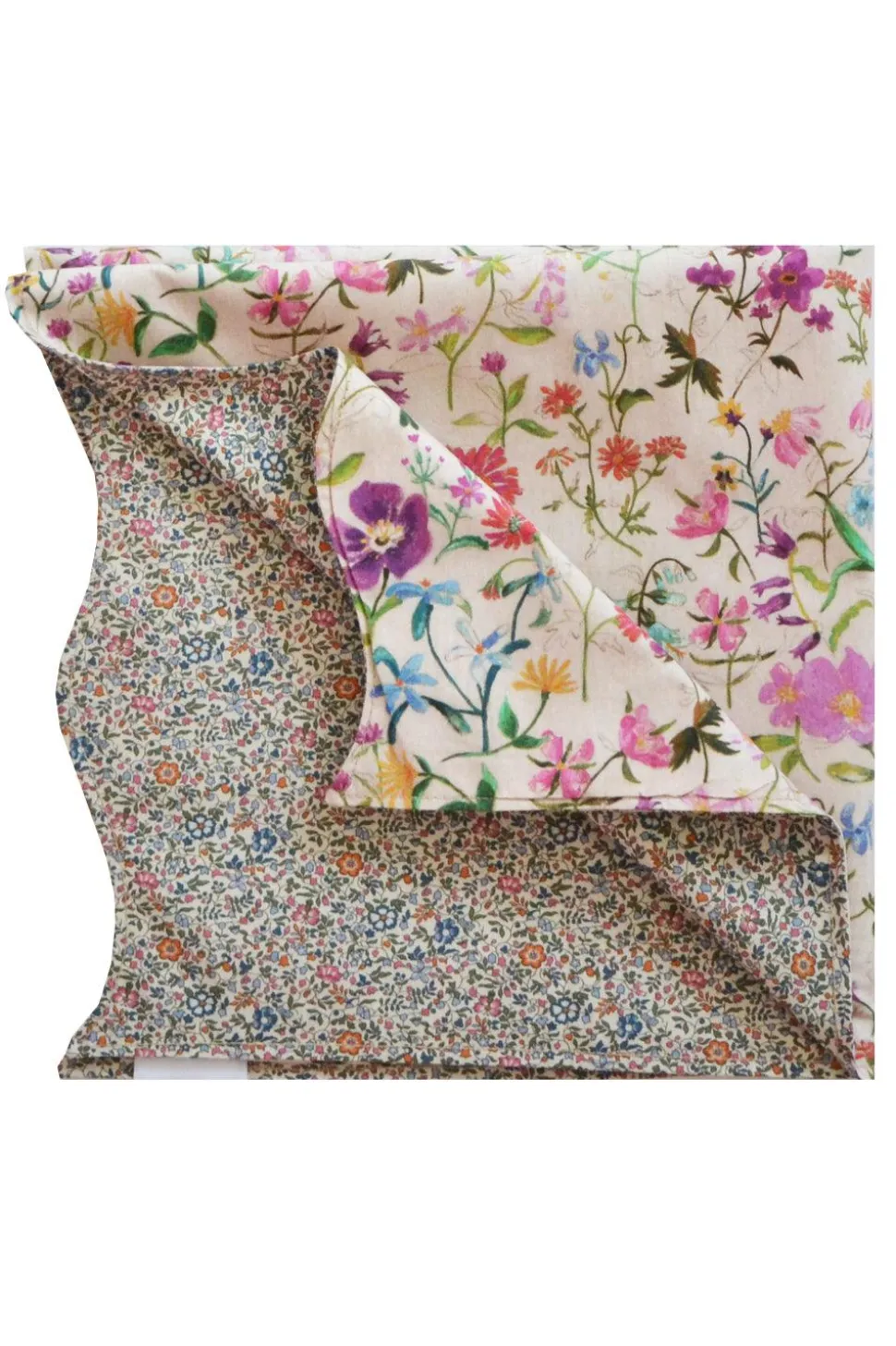 Reversible Wavy Napkin Set Made With Liberty Fabric in Linen Garden