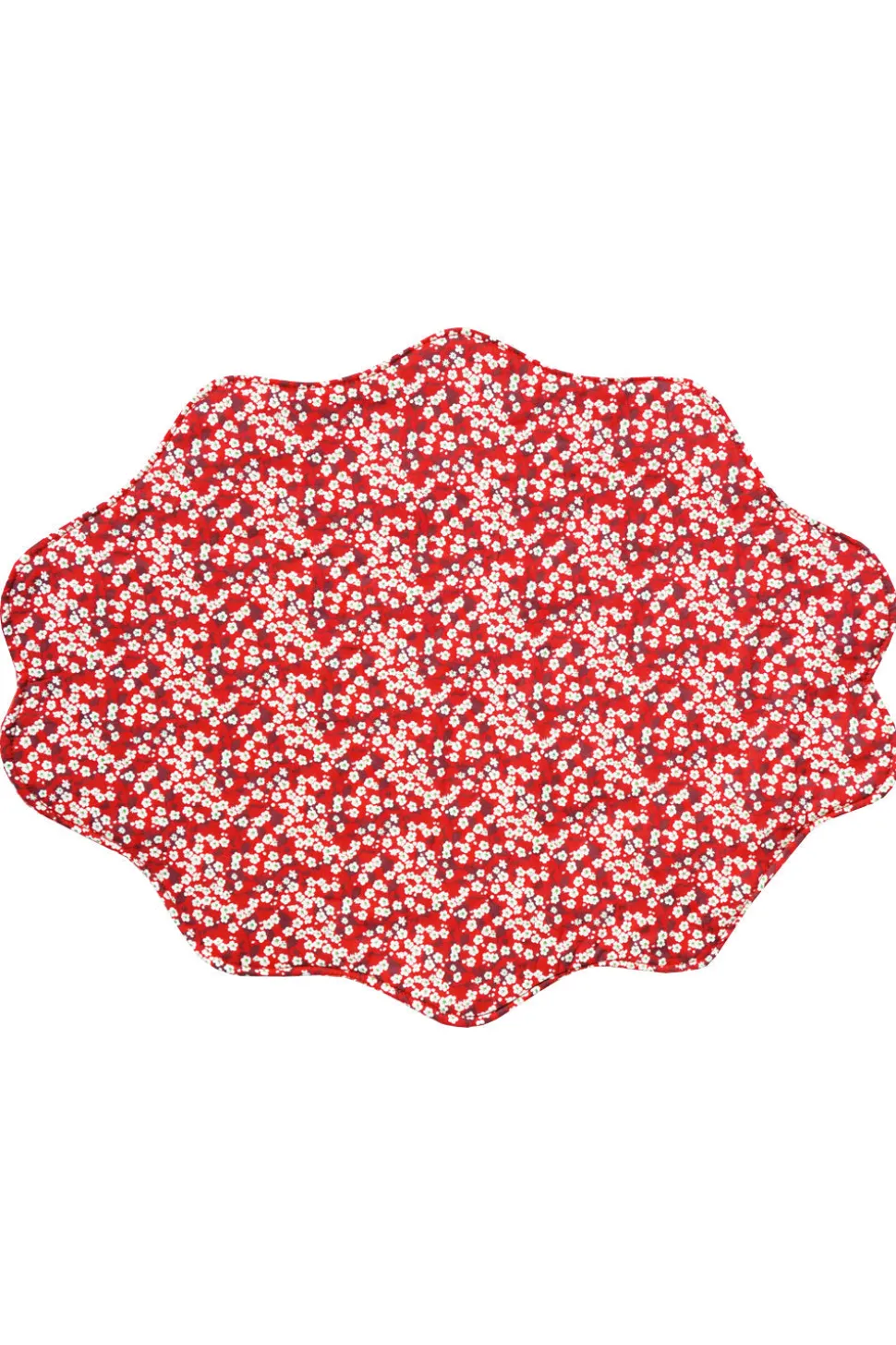 Reversible Wavy Placemat Made With Liberty Fabric in in Sambourne Red & Mitsi Valeria Red