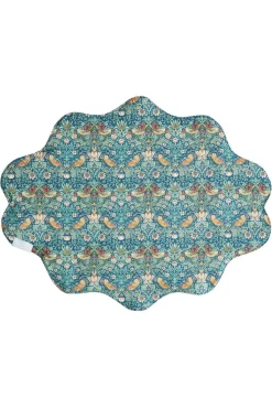 Reversible Wavy Placemat Made With Liberty Fabric in Betsy Sage & Strawberry Thief