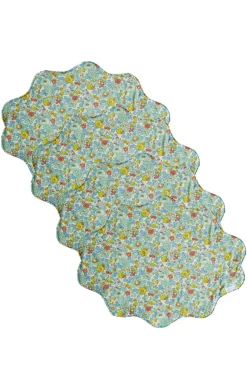 Reversible Wavy Placemat Made With Liberty Fabric in Betsy Sage & Strawberry Thief
