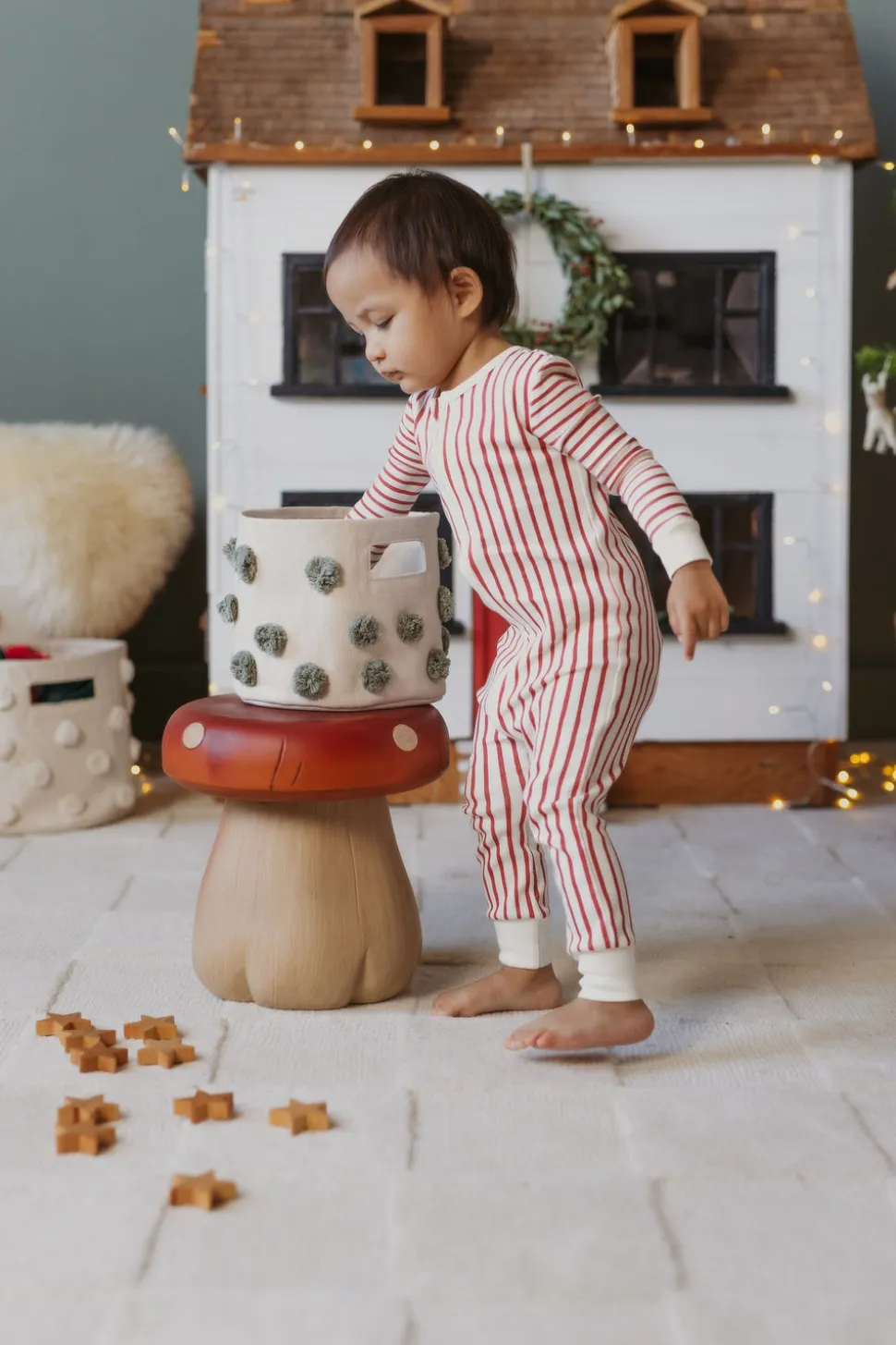Ribbed Baby Footless Sleeper in Stripes Away Berry