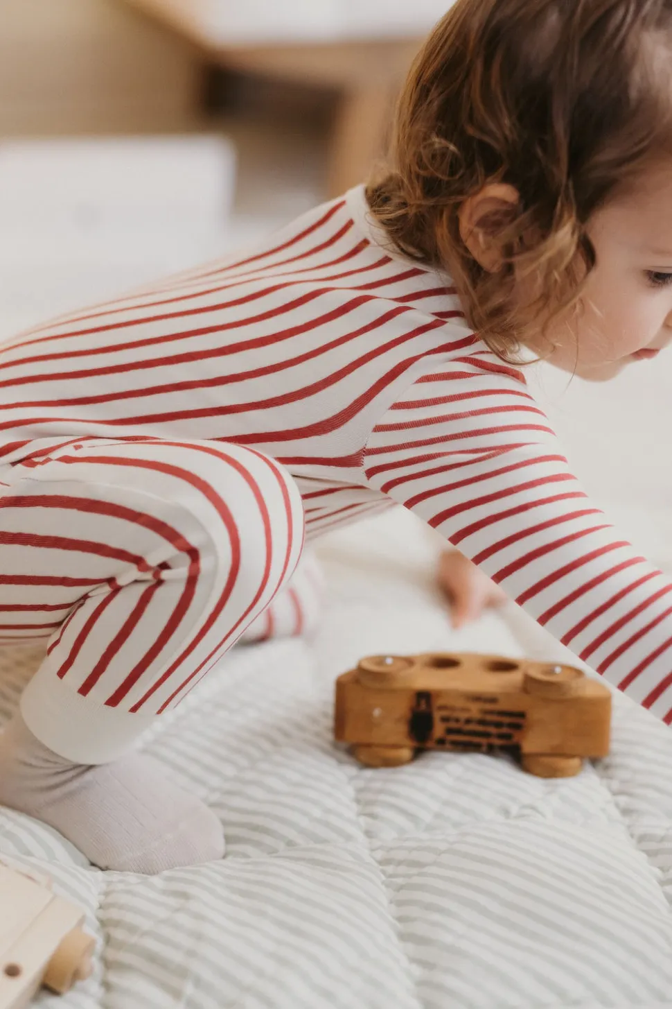 Ribbed Baby Footless Sleeper in Stripes Away Berry