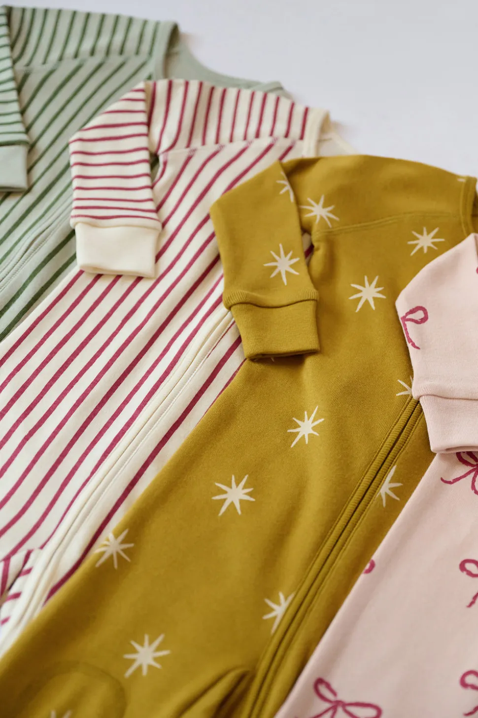 Ribbed Baby Footless Sleeper in Stripes Away Berry