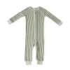 Ribbed Baby Footless Sleeper in Stripes Away Evergreen