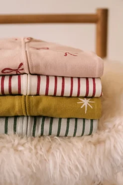 Ribbed Baby Sleeper in Stripes Away Berry