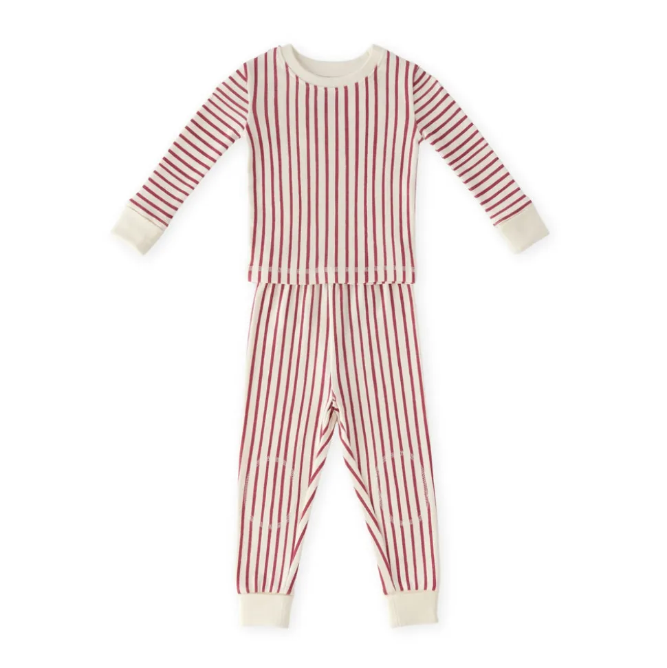 Ribbed Kids Pajama in Stripes Away Berry