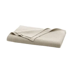 Ribbed Knit Baby Blanket in Heathered Oatmeal