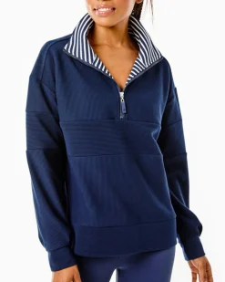 Ribbed Varsity Quarter Zip