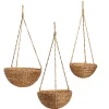 Rice Nut Weave Round Hanging Basket, Set of 3