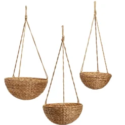 Rice Nut Weave Round Hanging Basket, Set of 3