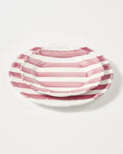 Righe Dessert Plate, Pink