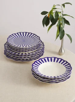 Riviera Dinnerware Set with Pasta Bowl, Set of 12