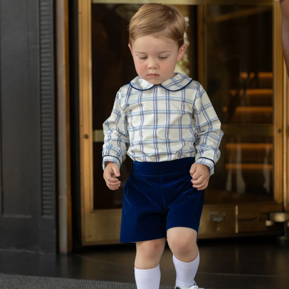 Robert Shorts in Back Bay Blue Velvet