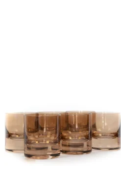 Rocks Glass, Set of 6 in Amber Smoke