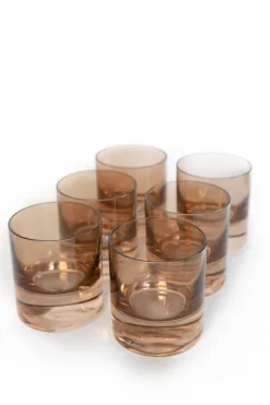 Rocks Glass, Set of 6 in Amber Smoke
