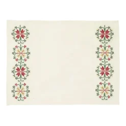 Rohida Embroidered Placemat, Red and White, Set of 2