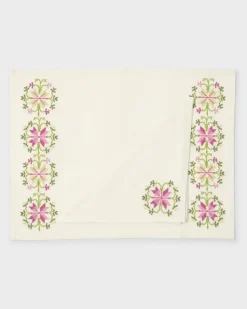 Rohida Embroidered Placemat, Pink and Green, Set of 2