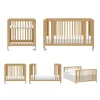 Rolli 9-in-1 Convertible All-Stages® Crib with Bassinet & Toddler Bed Conversion Kits in Honey