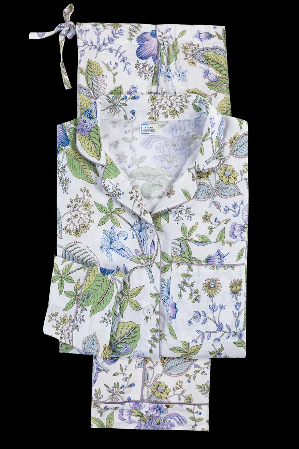 Roman Pajama Set in Pomegranate Linen Lilac
