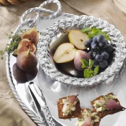 Rope Knot Handled Oval Serving Tray