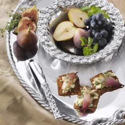Rope Knot Handled Oval Serving Tray