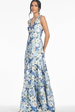 Rori Gown in Sky Blue Star Lillies