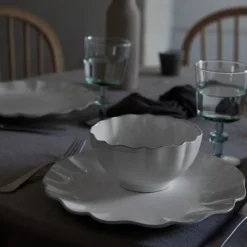 Rosa Collection Cereal Bowls in White, Set of 6