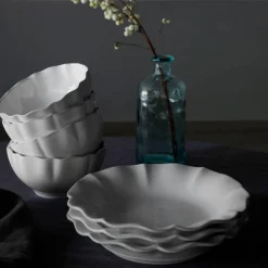 Rosa Collection Cereal Bowls in White, Set of 6