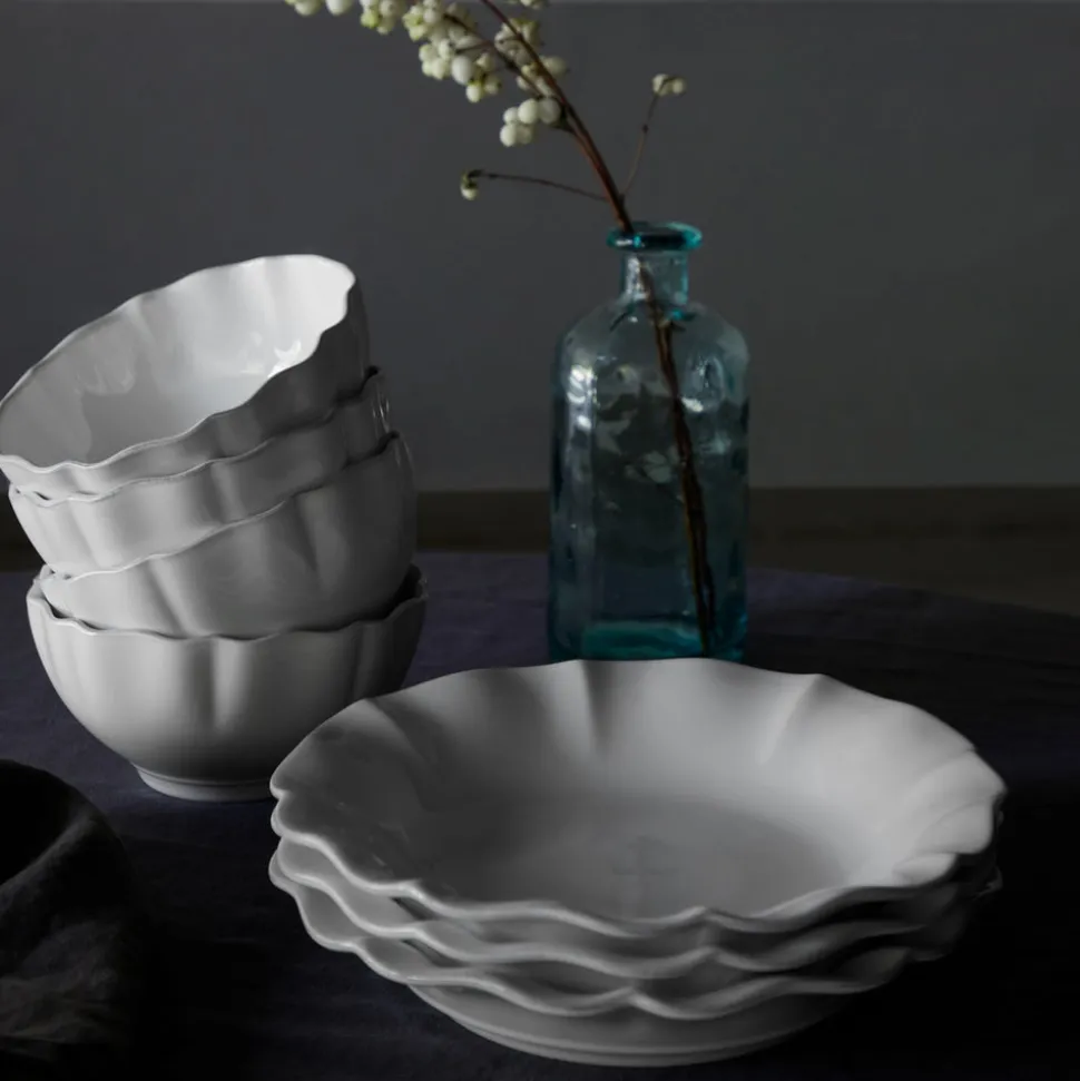 Rosa Collection Cereal Bowls in White, Set of 6