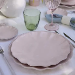 Rosa Collection Dinner Plates in Rosé, Set of 6