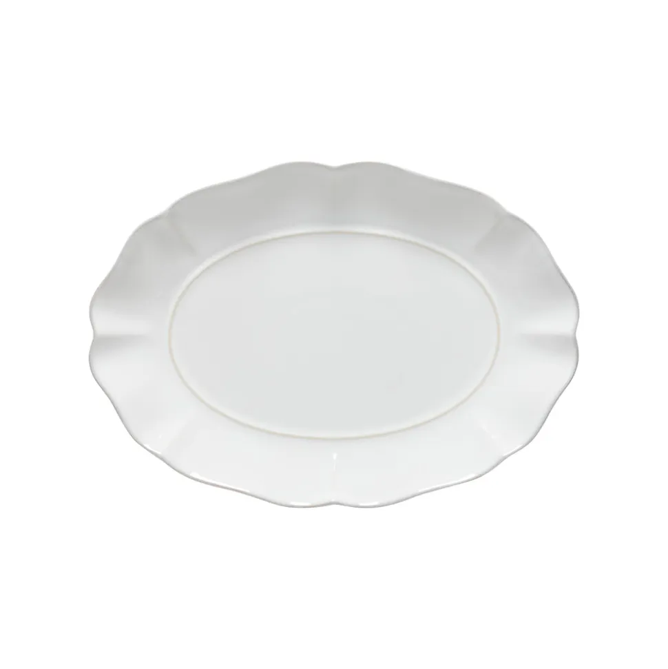 Rosa Collection Oval Platter 12" in White