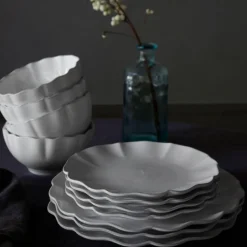 Rosa Collection Salad Plates in White, Set of 6