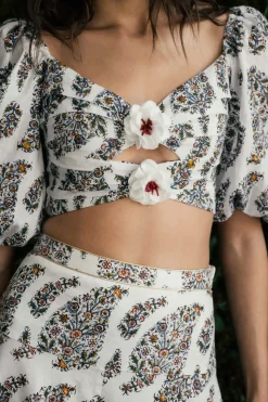 Rosa Cut Out Bustier in Paisley Ghalamkar