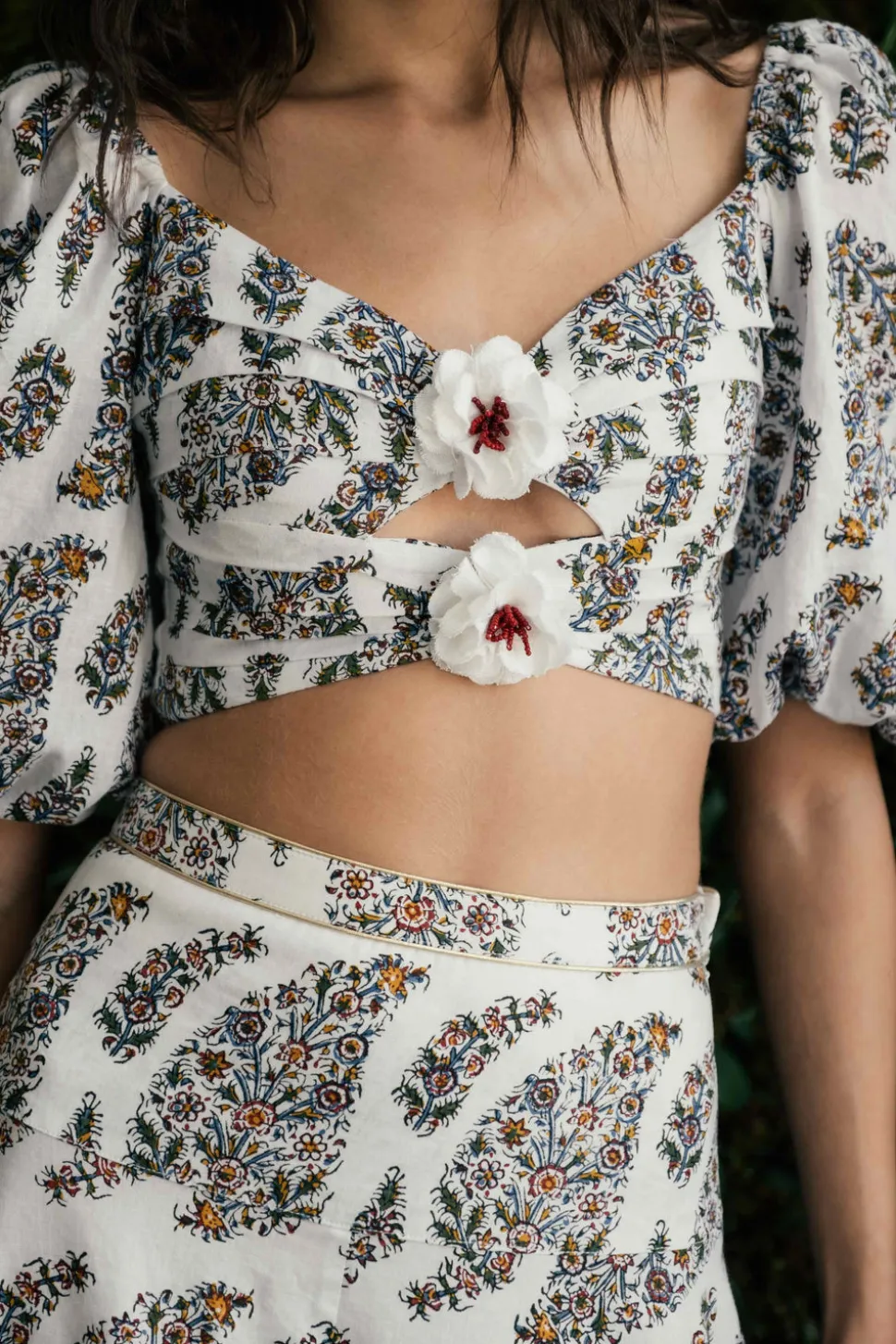 Rosa Cut Out Bustier in Paisley Ghalamkar