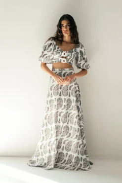 Rosa Cut Out Bustier in Paisley Ghalamkar