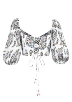 Rosa Cut Out Bustier in Paisley Ghalamkar