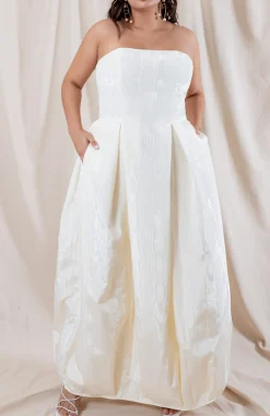 Rosa Moire Strapless Gown