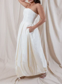 Rosa Moire Strapless Gown