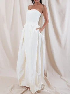 Rosa Moire Strapless Gown