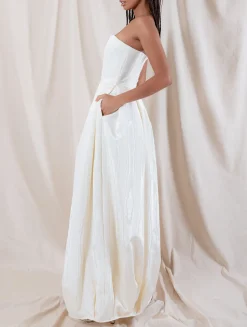 Rosa Moire Strapless Gown