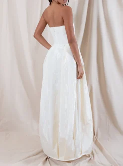 Rosa Moire Strapless Gown