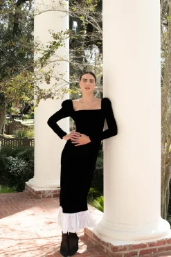 Rosalinda Dress in Black Velvet