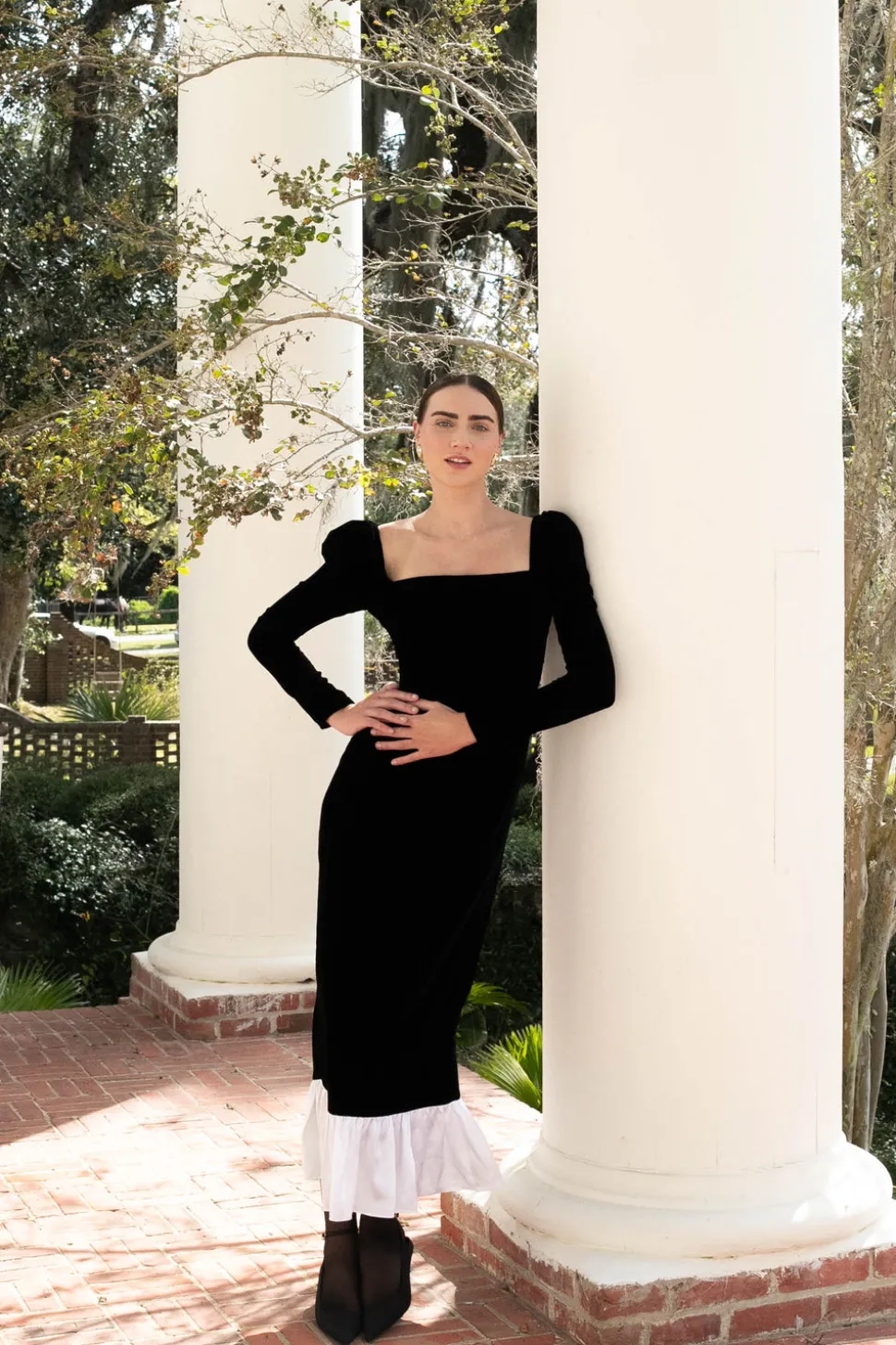 Rosalinda Dress in Black Velvet