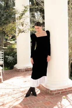 Rosalinda Dress in Black Velvet