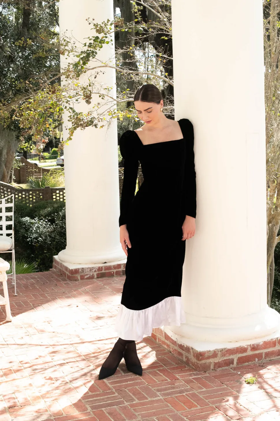 Rosalinda Dress in Black Velvet