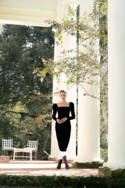 Rosalinda Dress in Black Velvet