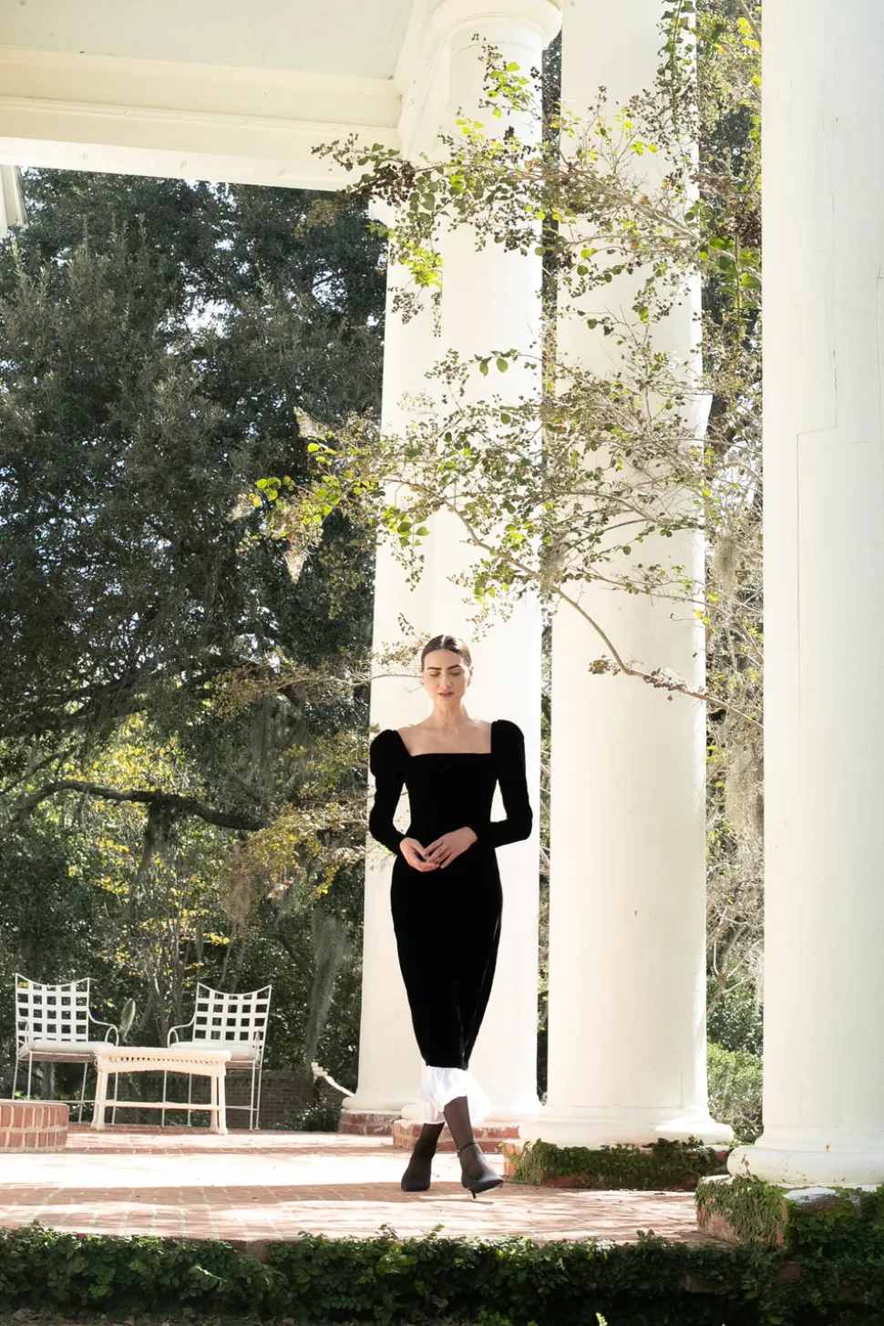 Rosalinda Dress in Black Velvet