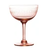 Rose Champagne Saucers With Ovals Design, Set of 4