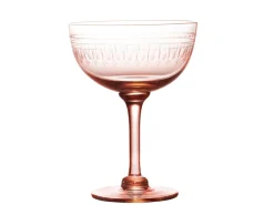 Rose Champagne Saucers With Ovals Design, Set of 4